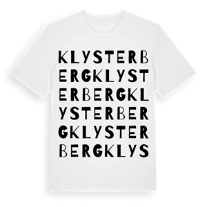 Klysterberg ordlek t-shirt – ekologisk bomull t-shirt från Pinshirt
