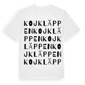 Kojkläppen ordlek t-shirt – ekologisk bomull t-shirt från Pinshirt