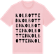 Pink Cotton t-shirt med Kolbotten ordlek t-shirt