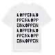 White t-shirt med Koppen ordlek t-shirt