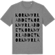 Mid Heather Gray t-shirt med Korkmyrlandet ordlek t-shirt