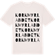 Vintage White t-shirt med Korkmyrlandet ordlek t-shirt