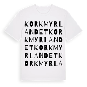 Korkmyrlandet ordlek t-shirt – ekologisk bomull t-shirt från Pinshirt