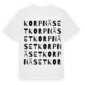 Korpnäset ordlek t-shirt – ekologisk bomull t-shirt från Pinshirt
