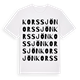 White t-shirt med Korssjön ordlek t-shirt