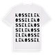 White t-shirt med Kossele ordlek t-shirt