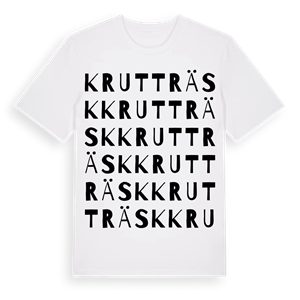 Krutträsk ordlek t-shirt – ekologisk bomull t-shirt från Pinshirt