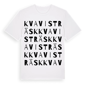 Kvavisträsk ordlek t-shirt – ekologisk bomull t-shirt från Pinshirt