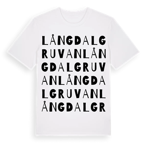 Långdalgruvan ordlek t-shirt – ekologisk bomull t-shirt från Pinshirt