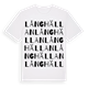 White t-shirt med Långhällan ordlek t-shirt