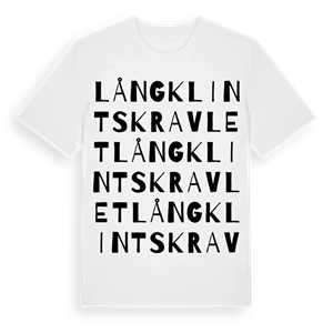 Långklintskravlet ordlek t-shirt – ekologisk bomull t-shirt från Pinshirt