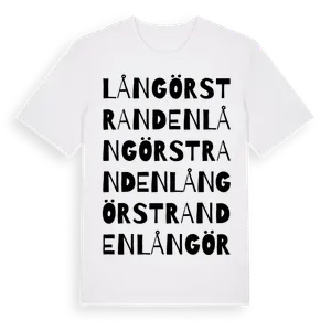 Långörstranden ordlek t-shirt – ekologisk bomull t-shirt från Pinshirt