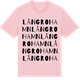 Pink Cotton t-shirt med Långrohamn ordlek t-shirt