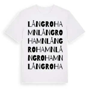Långrohamn ordlek t-shirt – ekologisk bomull t-shirt från Pinshirt
