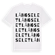 White t-shirt med Långselet ordlek t-shirt