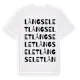 White t-shirt med Långselet ordlek t-shirt