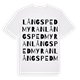 White t-shirt med Långspedmyran ordlek t-shirt
