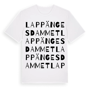 Lappängesdammet ordlek t-shirt – ekologisk bomull t-shirt från Pinshirt
