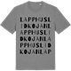 Mid Heather Gray t-shirt med Lapphuslidkojan ordlek t-shirt