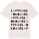Vintage White t-shirt med Lapphuslidkojan ordlek t-shirt