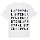 White t-shirt med Lappmyrklinten ordlek t-shirt