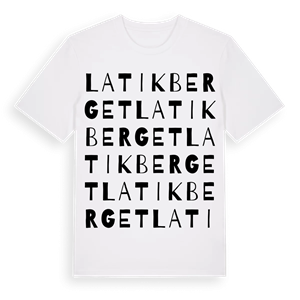 Latikberget ordlek t-shirt – ekologisk bomull t-shirt från Pinshirt