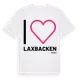 White t-shirt med Jag älskar Laxbacken t-shirt stort tryck