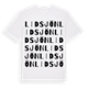 White t-shirt med Lidsjön ordlek t-shirt