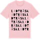 Pink Cotton t-shirt med Lidträsk ordlek t-shirt