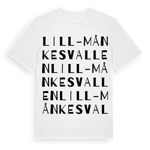 Lill-Månkesvallen ordlek t-shirt – ekologisk bomull t-shirt från Pinshirt