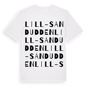 Lill-Sandudden ordlek t-shirt – ekologisk bomull t-shirt från Pinshirt