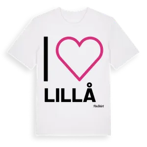 Jag älskar Lillå t-shirt stort tryck – ekologisk bomull t-shirt från Pinshirt