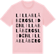Pink Cotton t-shirt med Lilla Blåbergsliden ordlek t-shirt