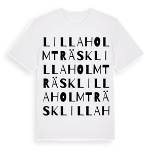 Lilla Holmträsk ordlek t-shirt – ekologisk bomull t-shirt från Pinshirt