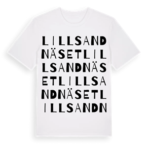 Lillsandnäset ordlek t-shirt – ekologisk bomull t-shirt från Pinshirt