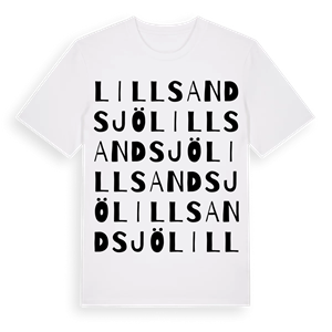 Lillsandsjö ordlek t-shirt – ekologisk bomull t-shirt från Pinshirt