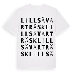 Lillsävarträsk ordlek t-shirt – ekologisk bomull t-shirt från Pinshirt