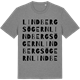 Mid Heather Gray t-shirt med Lindbergsögern ordlek t-shirt
