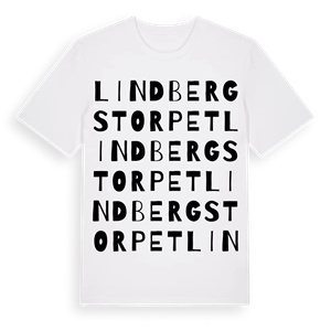 Lindbergstorpet ordlek t-shirt – ekologisk bomull t-shirt från Pinshirt
