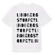 White t-shirt med Lindbergstorpet ordlek t-shirt