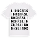 White t-shirt med Lindenäs ordlek t-shirt
