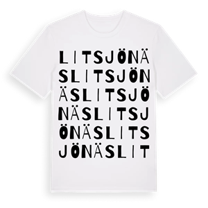 Litsjönäs ordlek t-shirt – ekologisk bomull t-shirt från Pinshirt