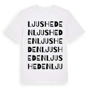 Ljusheden ordlek t-shirt – ekologisk bomull t-shirt från Pinshirt