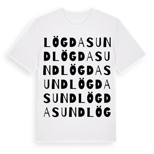 Lögdasund ordlek t-shirt – ekologisk bomull t-shirt från Pinshirt