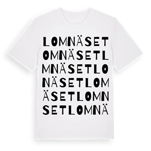 Lomnäset ordlek t-shirt – ekologisk bomull t-shirt från Pinshirt