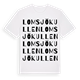 White t-shirt med Lomsjökullen ordlek t-shirt