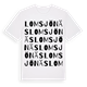 White t-shirt med Lomsjönäs ordlek t-shirt