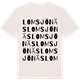 Vintage White t-shirt med Lomsjönäs ordlek t-shirt