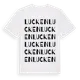 White t-shirt med Lucken ordlek t-shirt