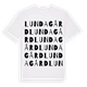 White t-shirt med Lundagård ordlek t-shirt
